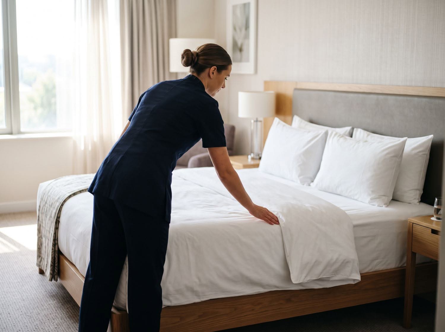Hotelreinigung in Zimmern und Gästebereich